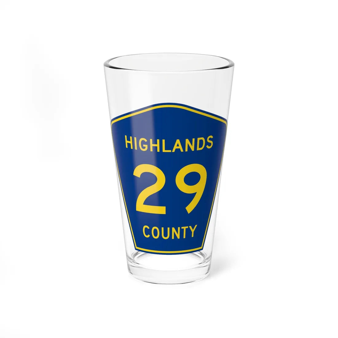 Highlands County 29 (Florida) (Road Sign) Pint Glass 16oz 16oz - Go Mug Yourself