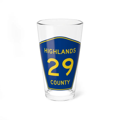 Highlands County 29 (Florida) (Road Sign) Pint Glass 16oz 16oz - Go Mug Yourself
