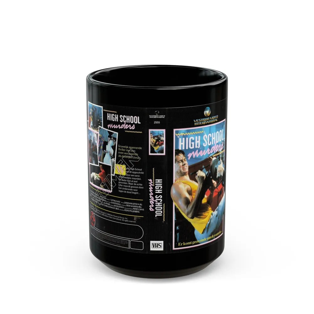 HIGHSCHOOL MURDERS VESTRON INTERNATIONAL (VHS COVER) - Black Coffee Mug-15oz-Go Mug Yourself