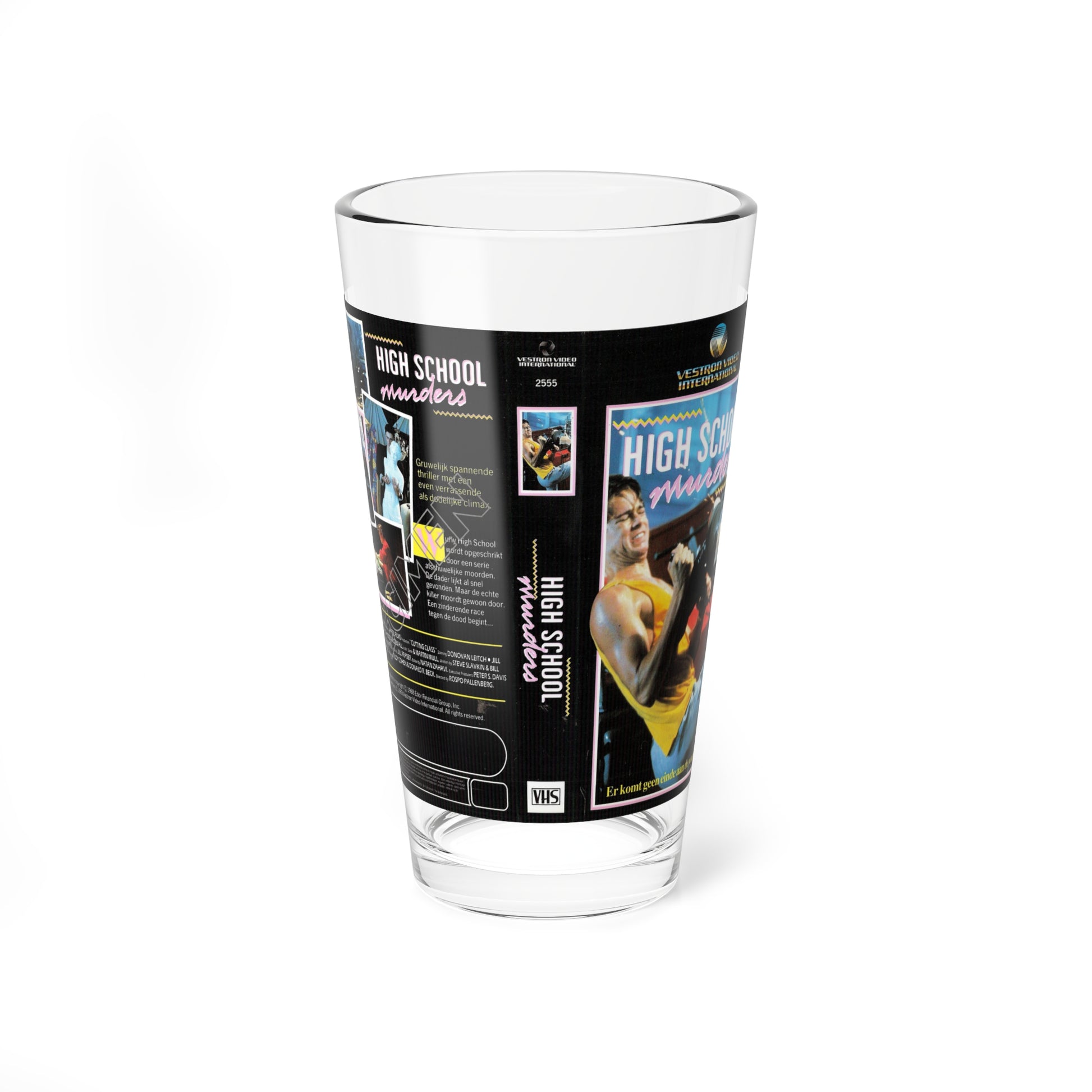 HIGHSCHOOL MURDERS VESTRON INTERNATIONAL (VHS COVER) Pint Glass 16oz-16oz-Go Mug Yourself