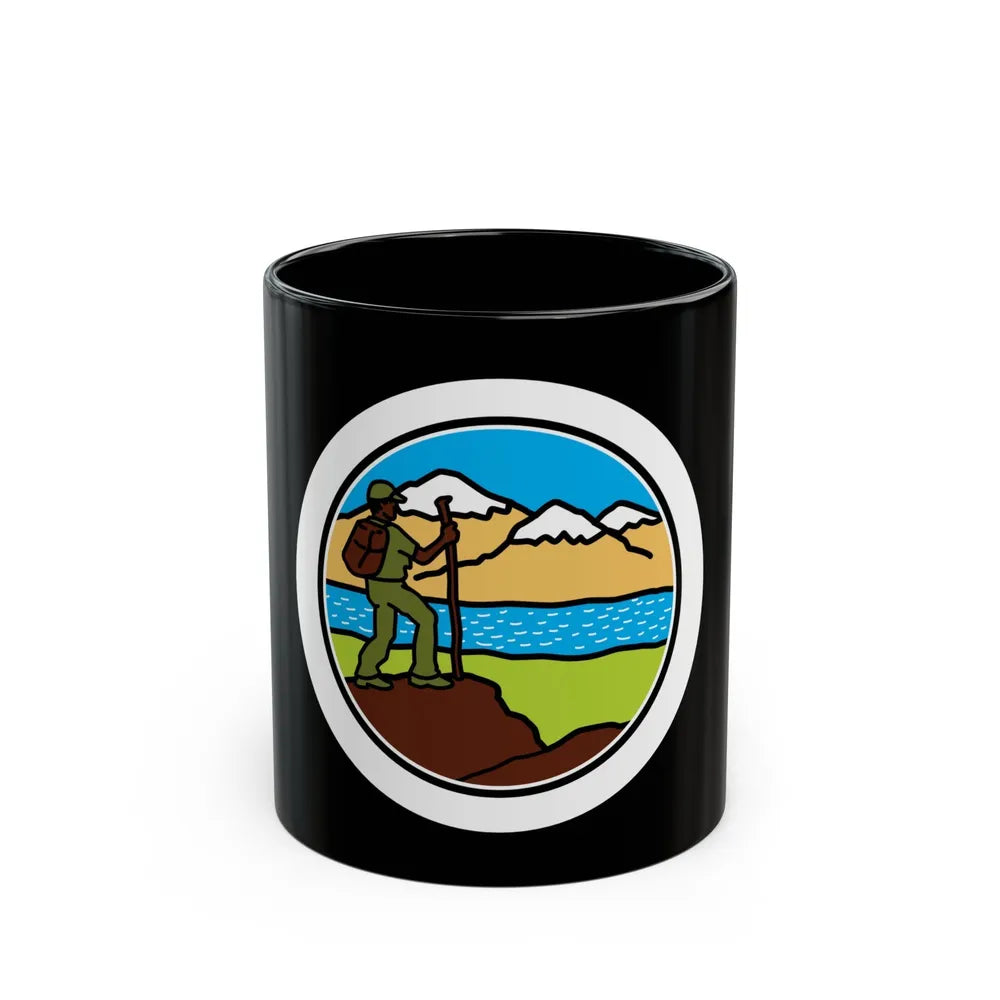 Hiking (Boy Scout Merit Badge) Black Coffee Mug-11oz-Go Mug Yourself