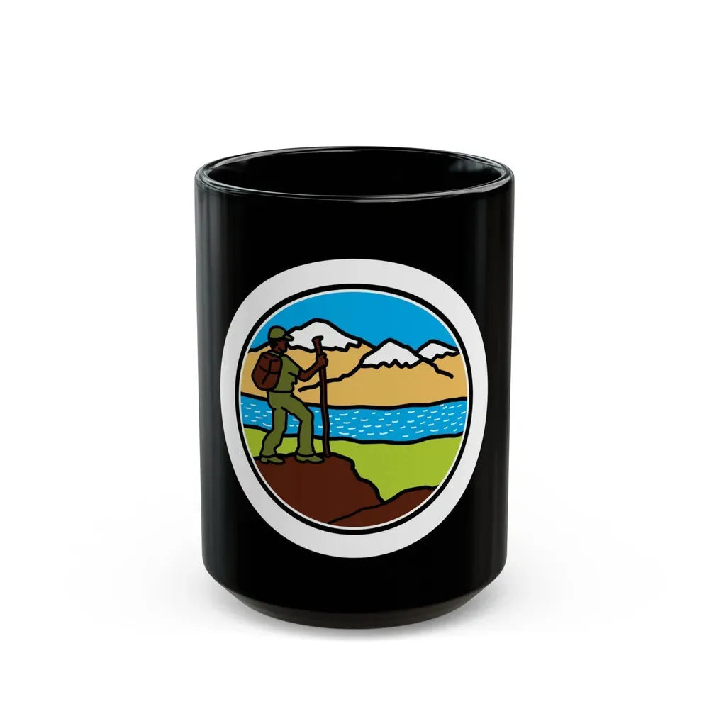 Hiking (Boy Scout Merit Badge) Black Coffee Mug 15oz - Go Mug Yourself