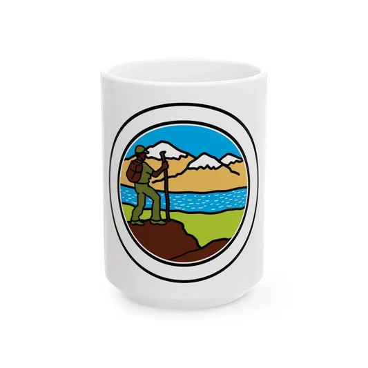 Hiking (Boy Scout Merit Badge) White Coffee Mug 15oz - Go Mug Yourself