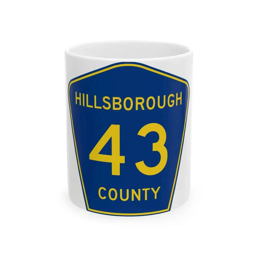 Hillsborough County 43 (Florida) (Road Sign) White Coffee Mug 11oz - Go Mug Yourself