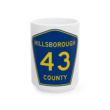 Hillsborough County 43 (Florida) (Road Sign) White Coffee Mug 15oz - Go Mug Yourself