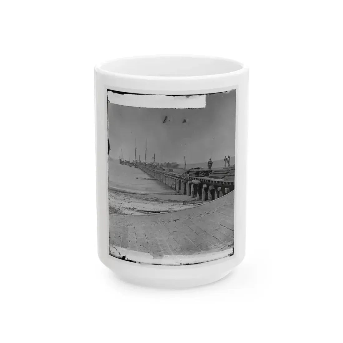 Hilton Head, S.C. Dock Built By Federal Troops (U.S. Civil War) White Coffee Mug 15oz - Go Mug Yourself