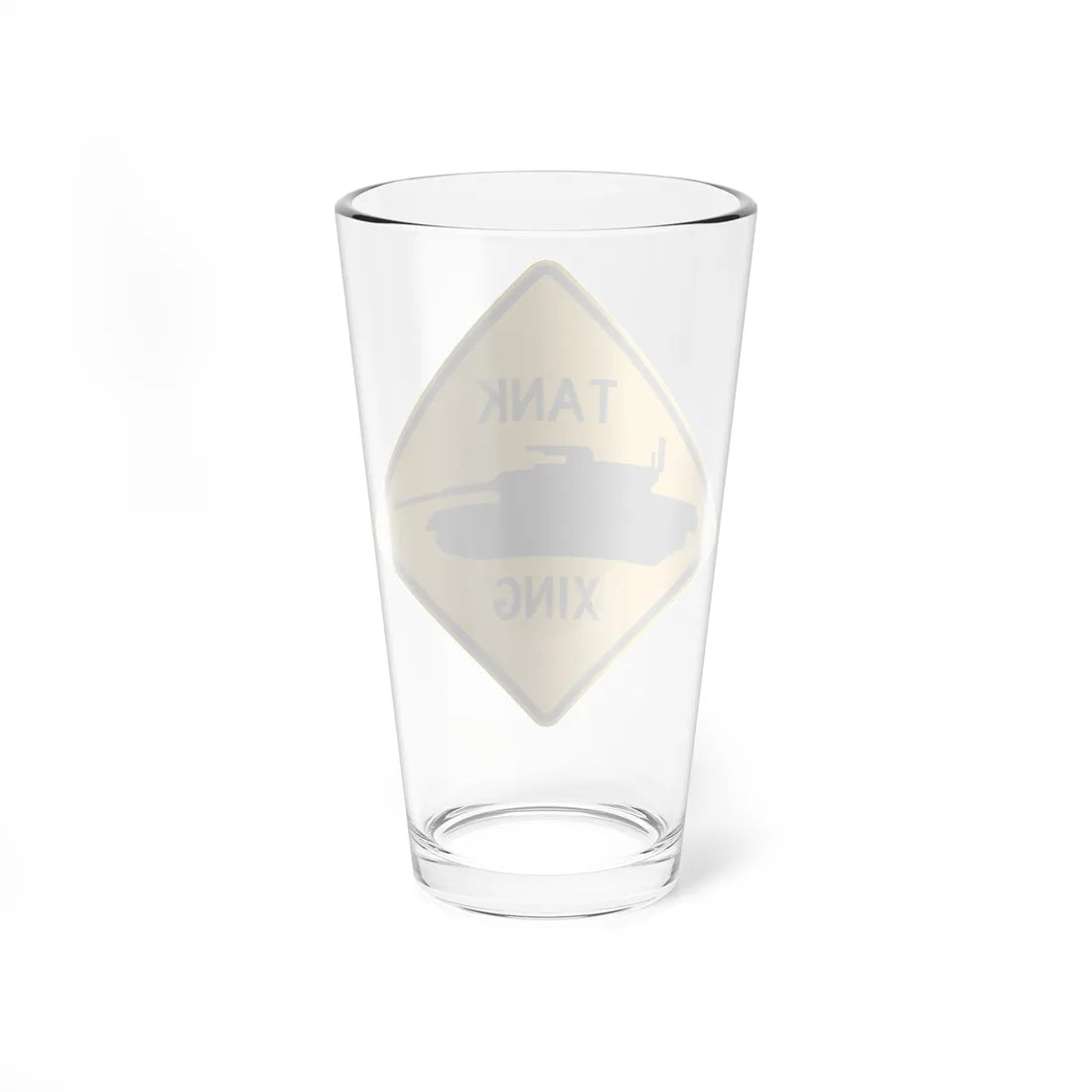 Hinesville Georgia tank xing sign (Georgia) (Road Sign) Pint Glass 16oz - Go Mug Yourself