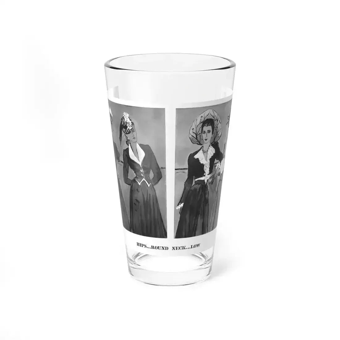 Hips...Round Neck...Low, 1942 - Pint Glass 16oz 16oz - Go Mug Yourself