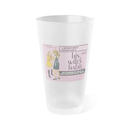 HIS WIFE'S HABIT (WOMEN AND BLOODY TERROR) 1970 Movie Poster - Frosted Pint Glass 16oz Default Title - Go Mug Yourself