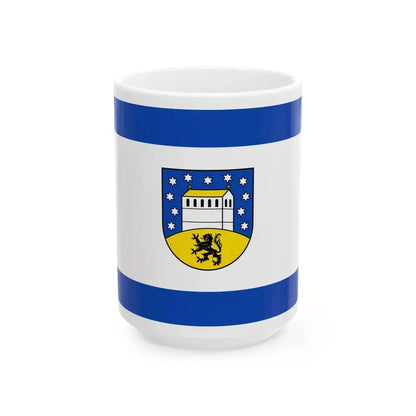 Hissflagge der Gemeinde Petersberg Saalekreis (Germany) White Coffee Mug 15oz - Go Mug Yourself
