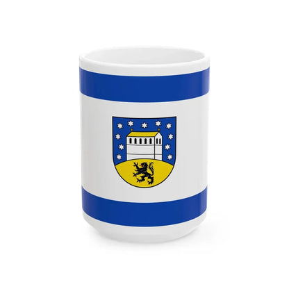 Hissflagge der Gemeinde Petersberg Saalekreis (Germany) White Coffee Mug 15oz - Go Mug Yourself