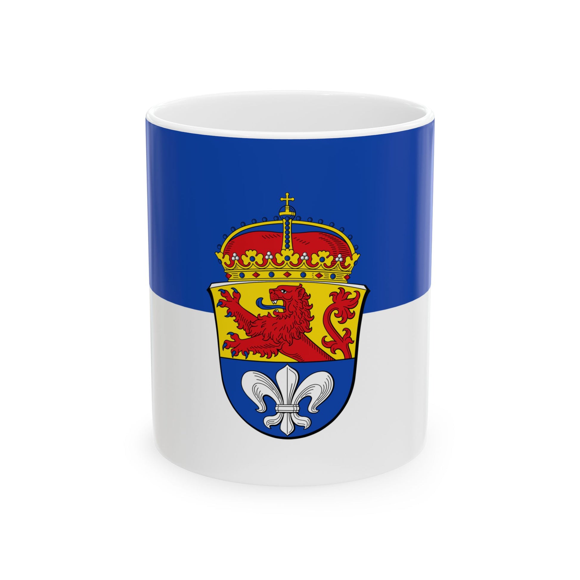 Hissflagge der Stadt Darmstadt (Germany) White Coffee Mug-11oz-Go Mug Yourself
