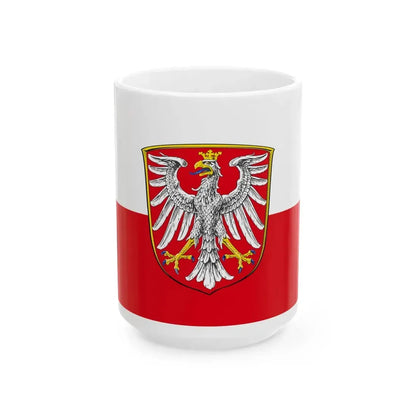 Hissflagge der Stadt Frankfurt am Main (Germany) White Coffee Mug 15oz - Go Mug Yourself