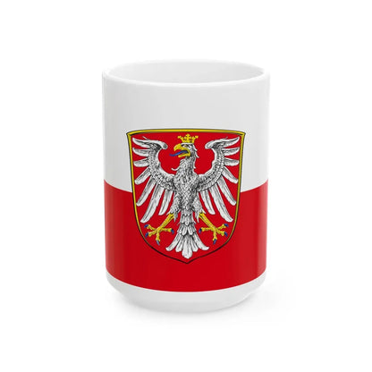 Hissflagge der Stadt Frankfurt am Main (Germany) White Coffee Mug 15oz - Go Mug Yourself