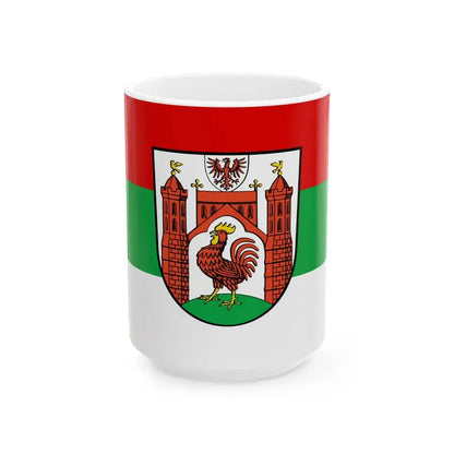 Hissflagge der Stadt Frankfurt an der Oder (Germany) White Coffee Mug 15oz - Go Mug Yourself