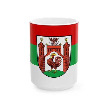 Hissflagge der Stadt Frankfurt an der Oder (Germany) White Coffee Mug 15oz - Go Mug Yourself