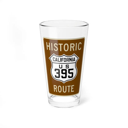 Historic US 395 1934 CA (California) (Road Sign) Pint Glass 16oz 16oz - Go Mug Yourself