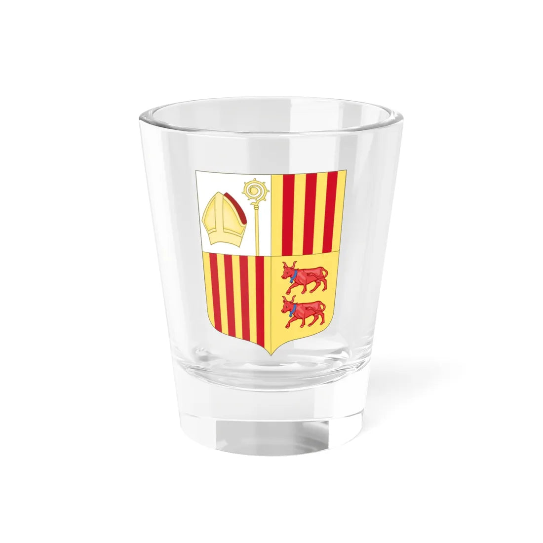 Historical Arms of Ecclesiastic Prince of Andorra (Andorra) (Coat of Arms) Shot Glass 1.5oz 1.5oz - Go Mug Yourself