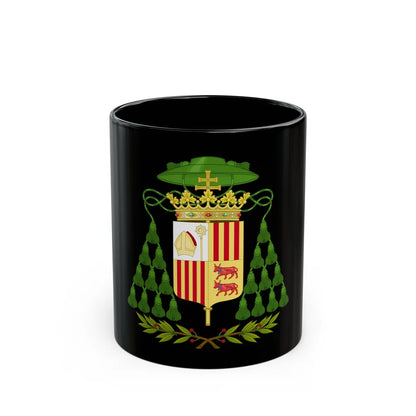 Historical Coat of Arms of Ecclesiastic Co-Prince of Andorra - Black Coffee Mug-11oz-Go Mug Yourself