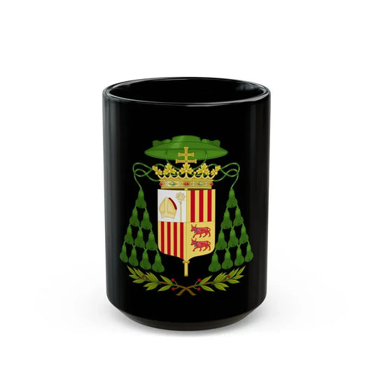 Historical Coat of Arms of Ecclesiastic Co-Prince of Andorra - Black Coffee Mug 15oz - Go Mug Yourself