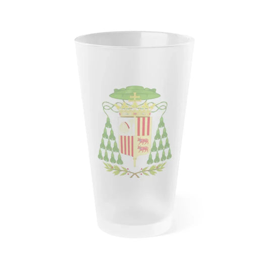 Historical Coat of Arms of Ecclesiastic Co-Prince of Andorra - Frosted Pint Glass 16oz 16oz Frosted - Go Mug Yourself