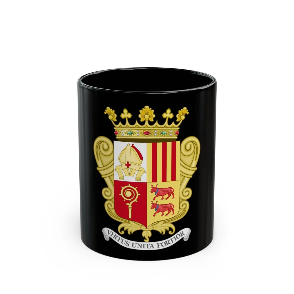 Historical Coat of Arms of French Prince of Andorra - Black Coffee Mug-11oz-Go Mug Yourself