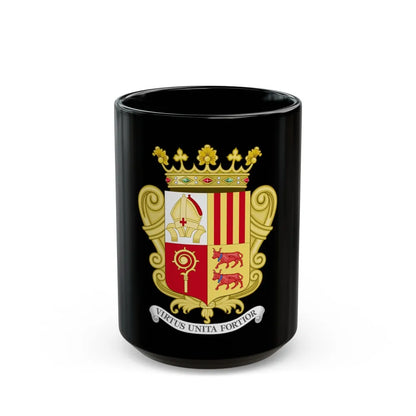 Historical Coat of Arms of French Prince of Andorra - Black Coffee Mug-15oz-Go Mug Yourself