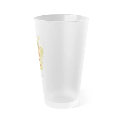 Historical Coat of Arms of French Prince of Andorra - Frosted Pint Glass 16oz - Go Mug Yourself