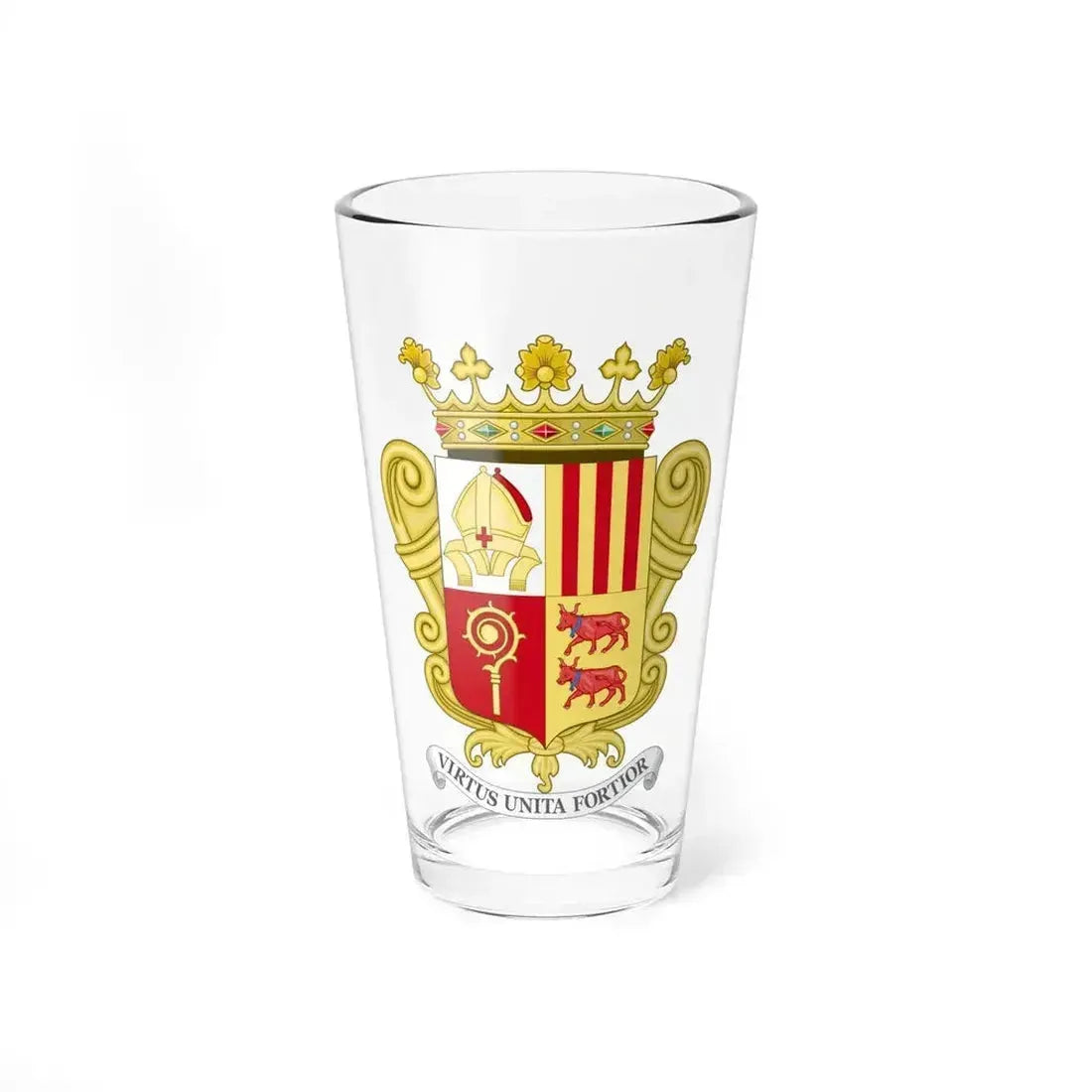 Historical Coat of Arms of French Prince of Andorra - Pint Glass 16oz 16oz - Go Mug Yourself