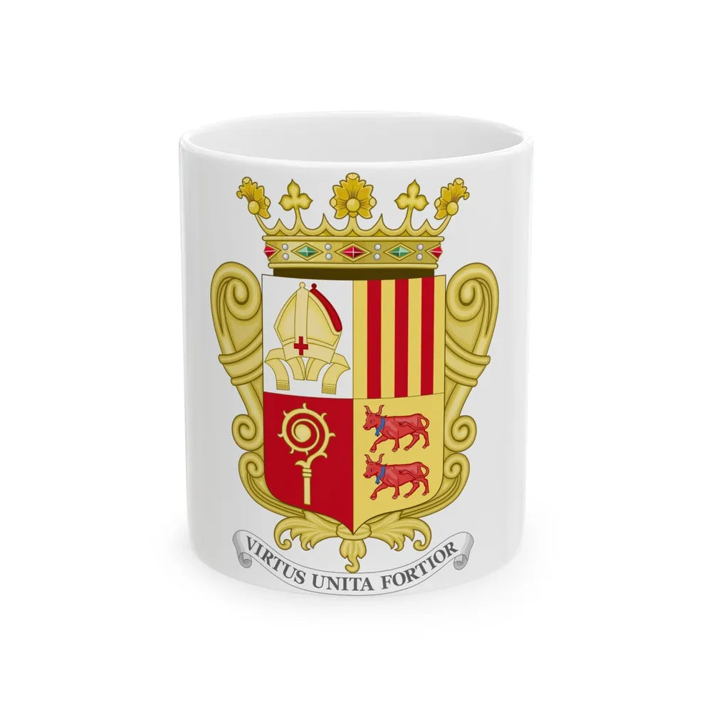 Historical Coat of Arms of French Prince of Andorra - White Coffee Mug-11oz-Go Mug Yourself