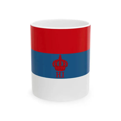 Historical merchant fleet flag of Montenegro version3 (Montenegro) White Coffee Mug 11oz - Go Mug Yourself
