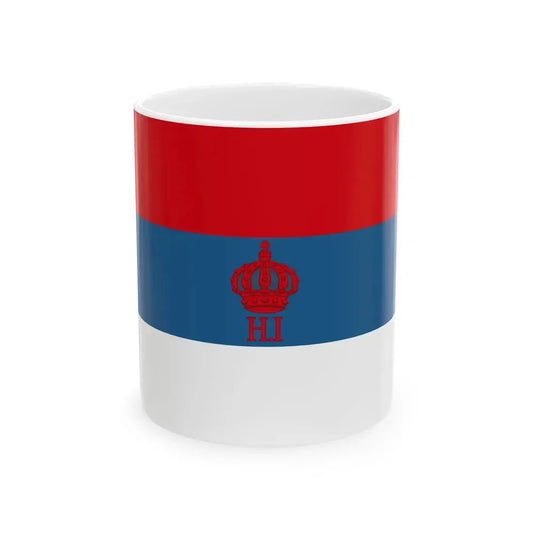 Historical merchant fleet flag of Montenegro version3 (Montenegro) White Coffee Mug 11oz - Go Mug Yourself