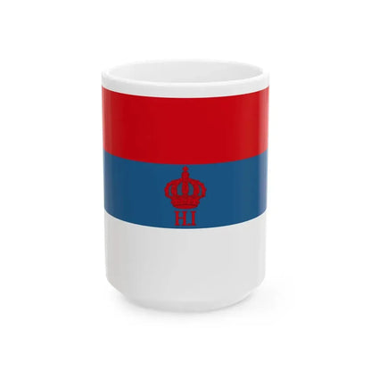 Historical merchant fleet flag of Montenegro version3 (Montenegro) White Coffee Mug 15oz - Go Mug Yourself