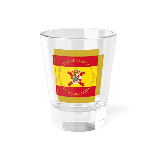 Historical Military Flag of Spain Cavalry Regiment Alcantara (Spain) Shot Glass 1.5oz 1.5oz - Go Mug Yourself