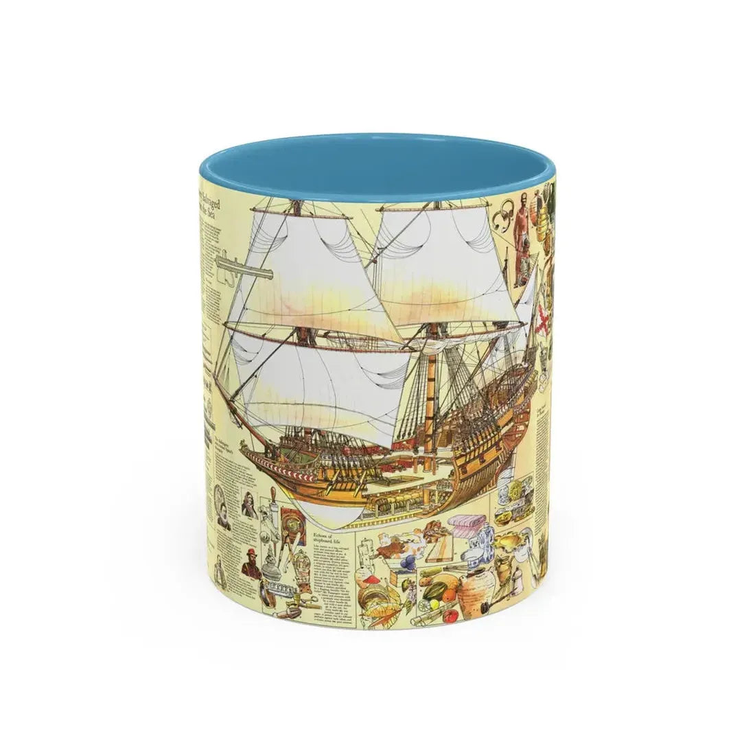 History Salvaged from the Sea (1977) (Map) Accent Coffee Mug 11oz Light Blue - Go Mug Yourself