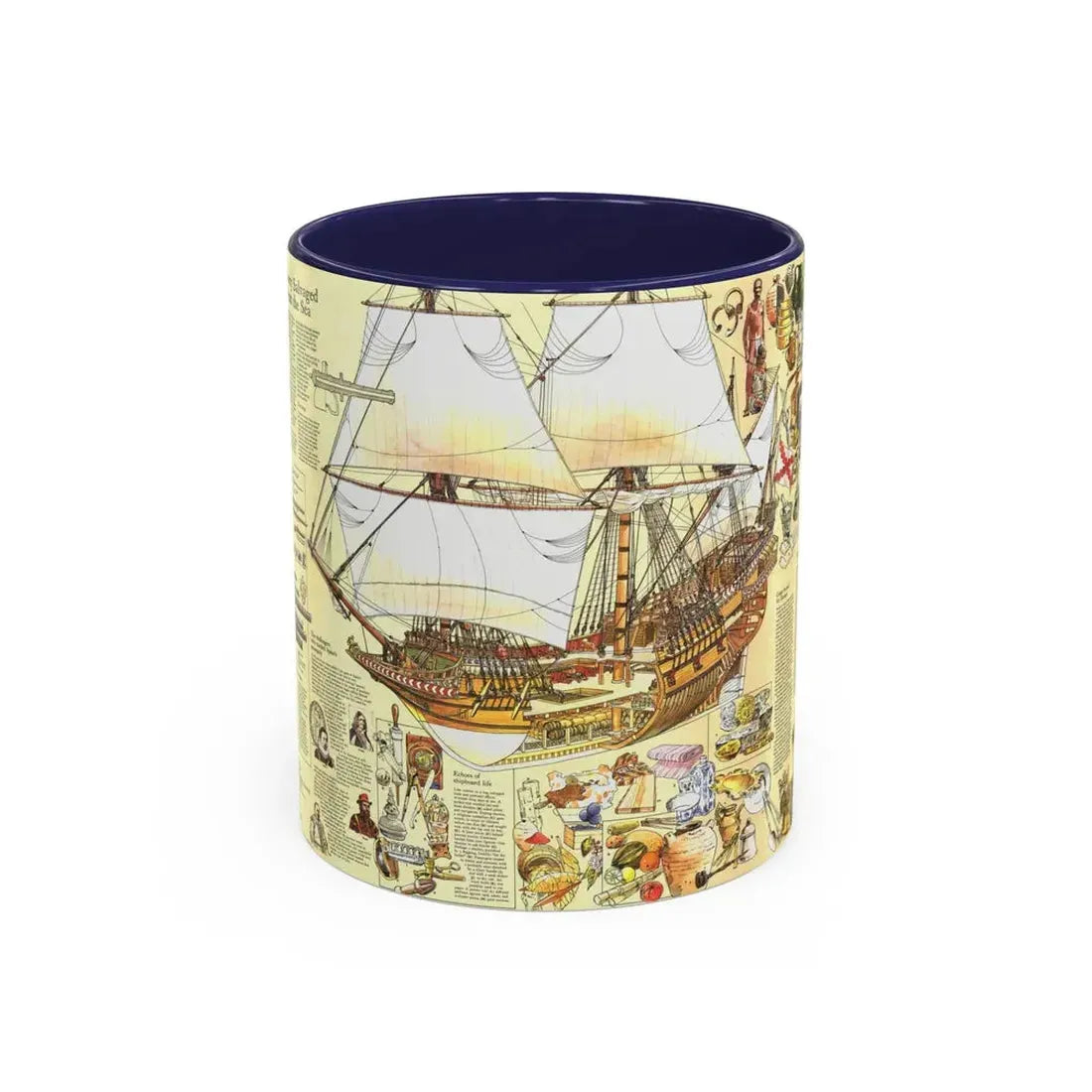 History Salvaged from the Sea (1977) (Map) Accent Coffee Mug 11oz Navy - Go Mug Yourself