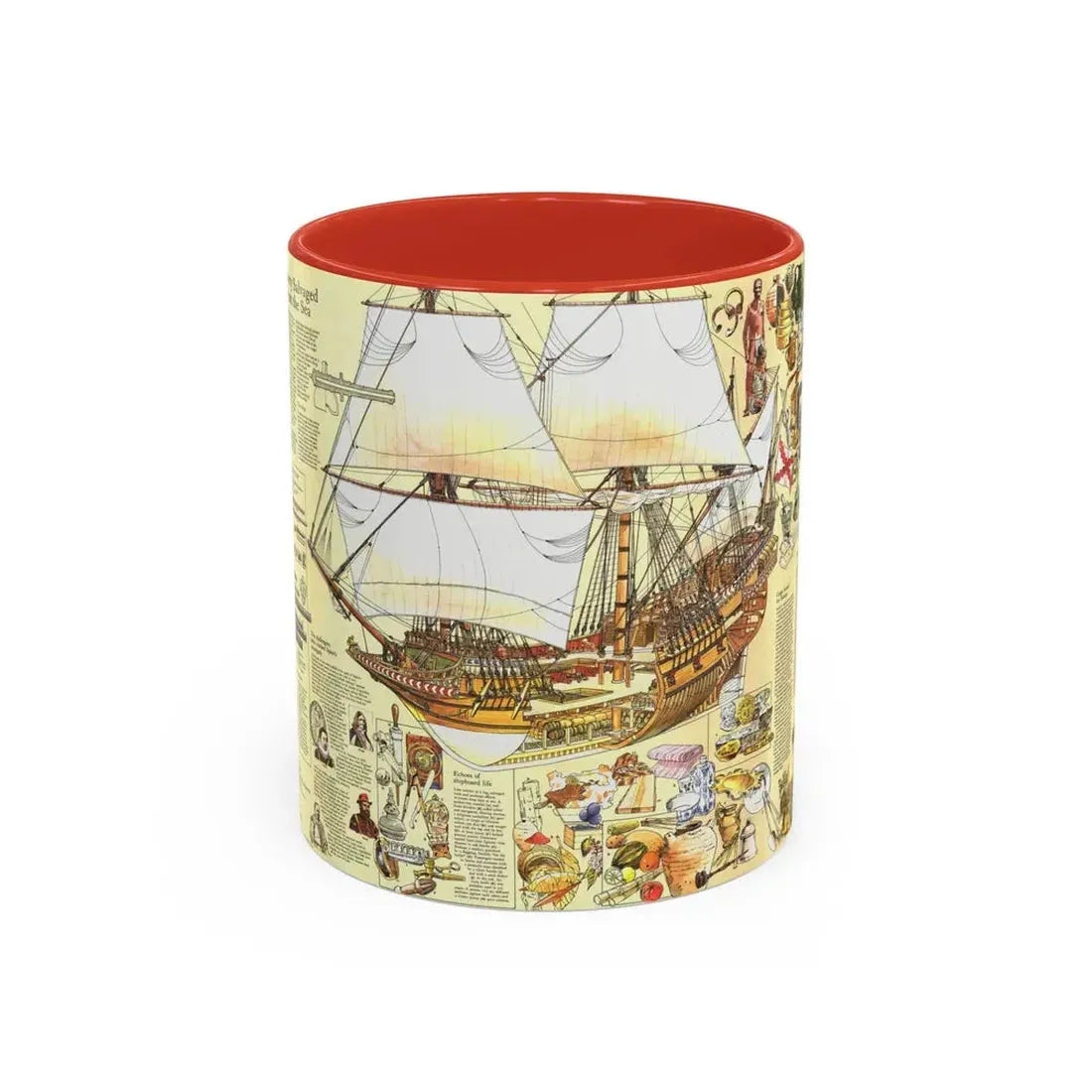 History Salvaged from the Sea (1977) (Map) Accent Coffee Mug 11oz Red - Go Mug Yourself