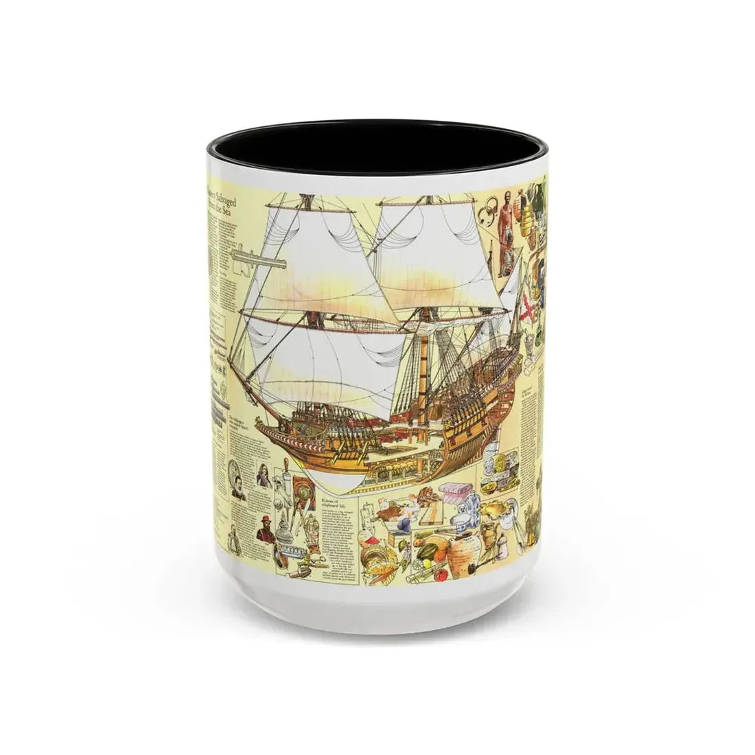 History Salvaged from the Sea (1977) (Map) Accent Coffee Mug 15oz Black - Go Mug Yourself