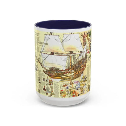 History Salvaged from the Sea (1977) (Map) Accent Coffee Mug 15oz Navy - Go Mug Yourself