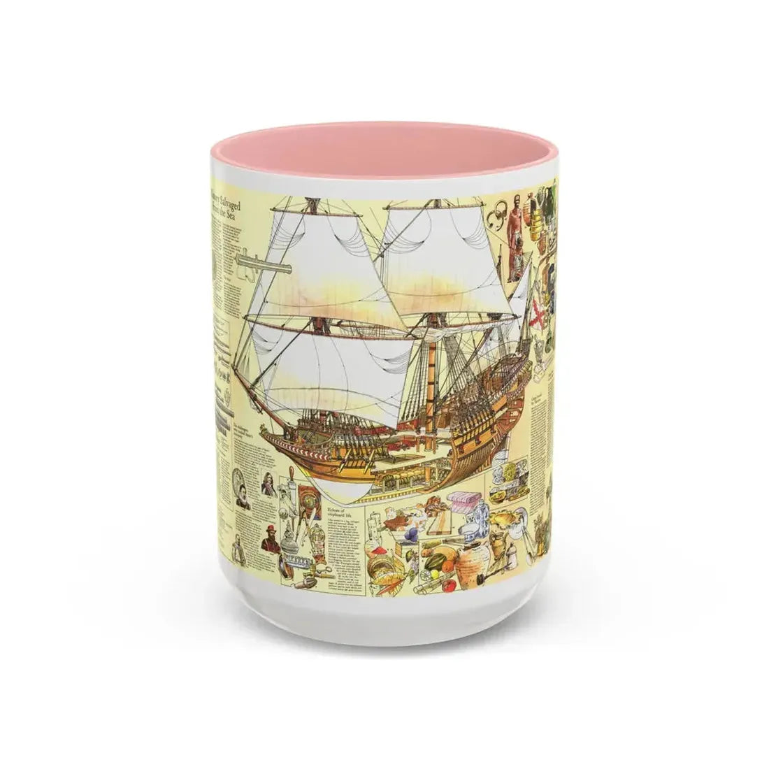 History Salvaged from the Sea (1977) (Map) Accent Coffee Mug 15oz Pink - Go Mug Yourself