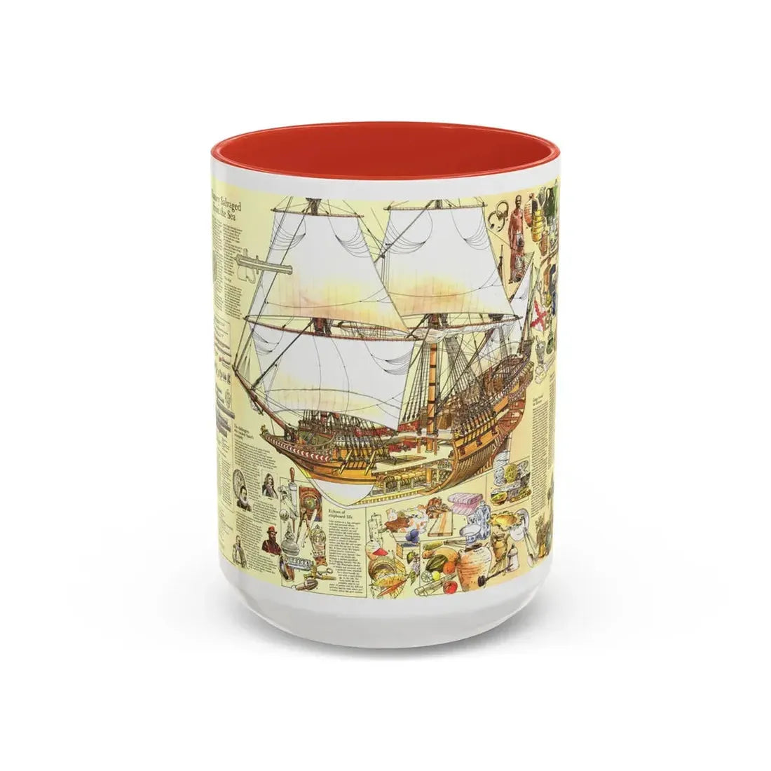 History Salvaged from the Sea (1977) (Map) Accent Coffee Mug 15oz Red - Go Mug Yourself