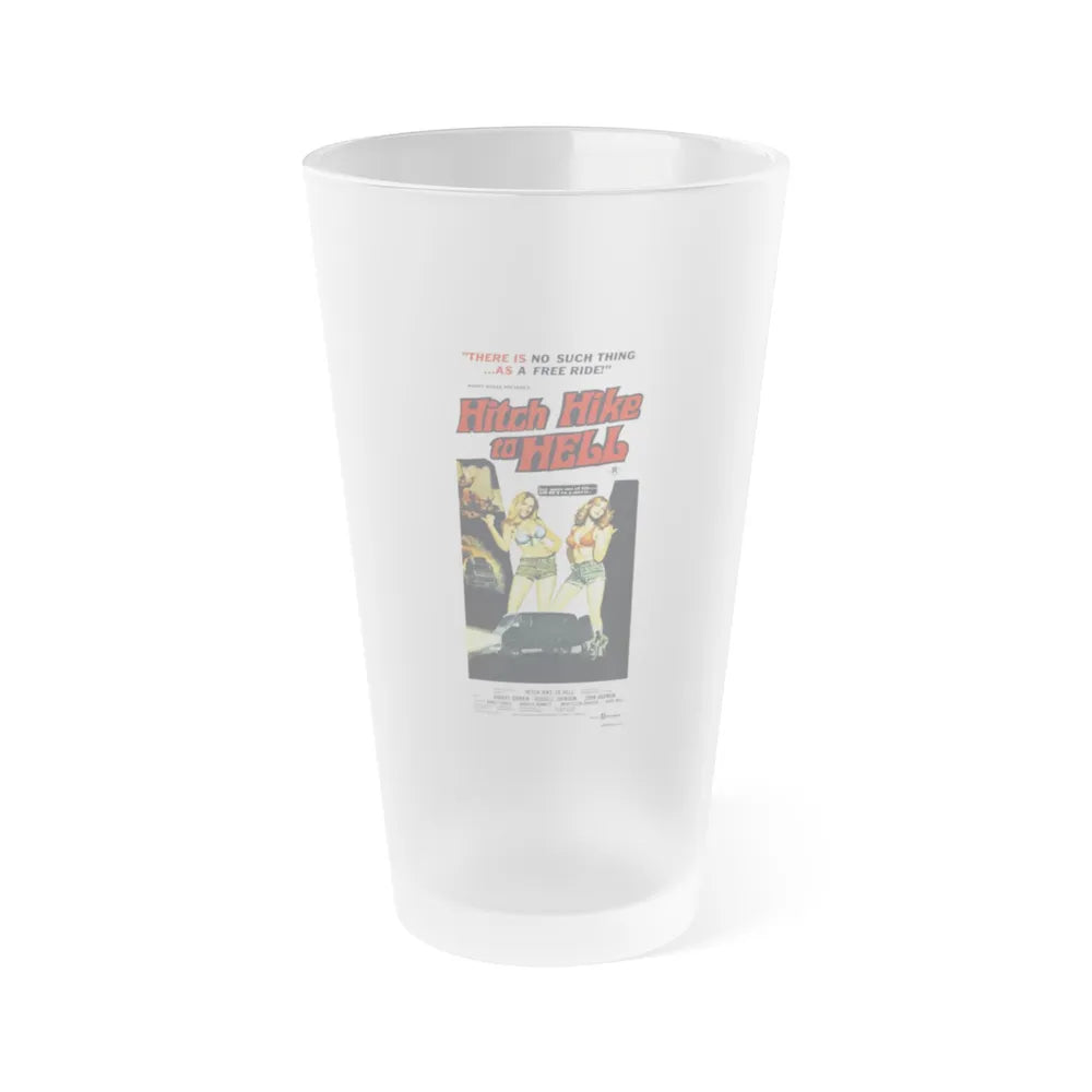 HITCH HIKE TO HELL 1977 Movie Poster - Frosted Pint Glass 16oz-Go Mug Yourself