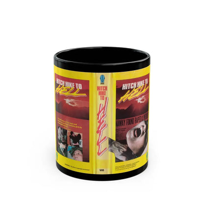 HITCH HIKE TO HELL (VHS COVER) - Black Coffee Mug-11oz-Go Mug Yourself