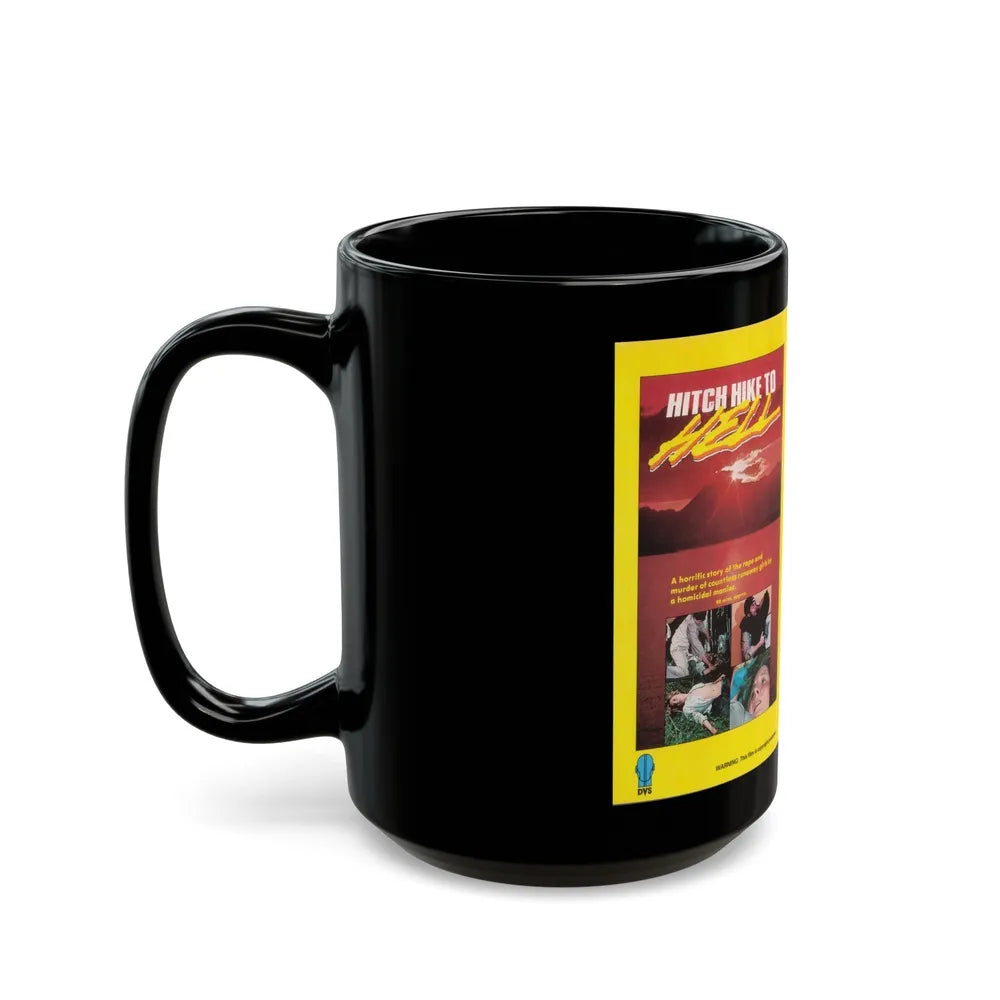 HITCH HIKE TO HELL (VHS COVER) - Black Coffee Mug-Go Mug Yourself