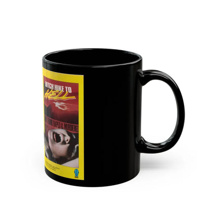 HITCH HIKE TO HELL (VHS COVER) - Black Coffee Mug-Go Mug Yourself