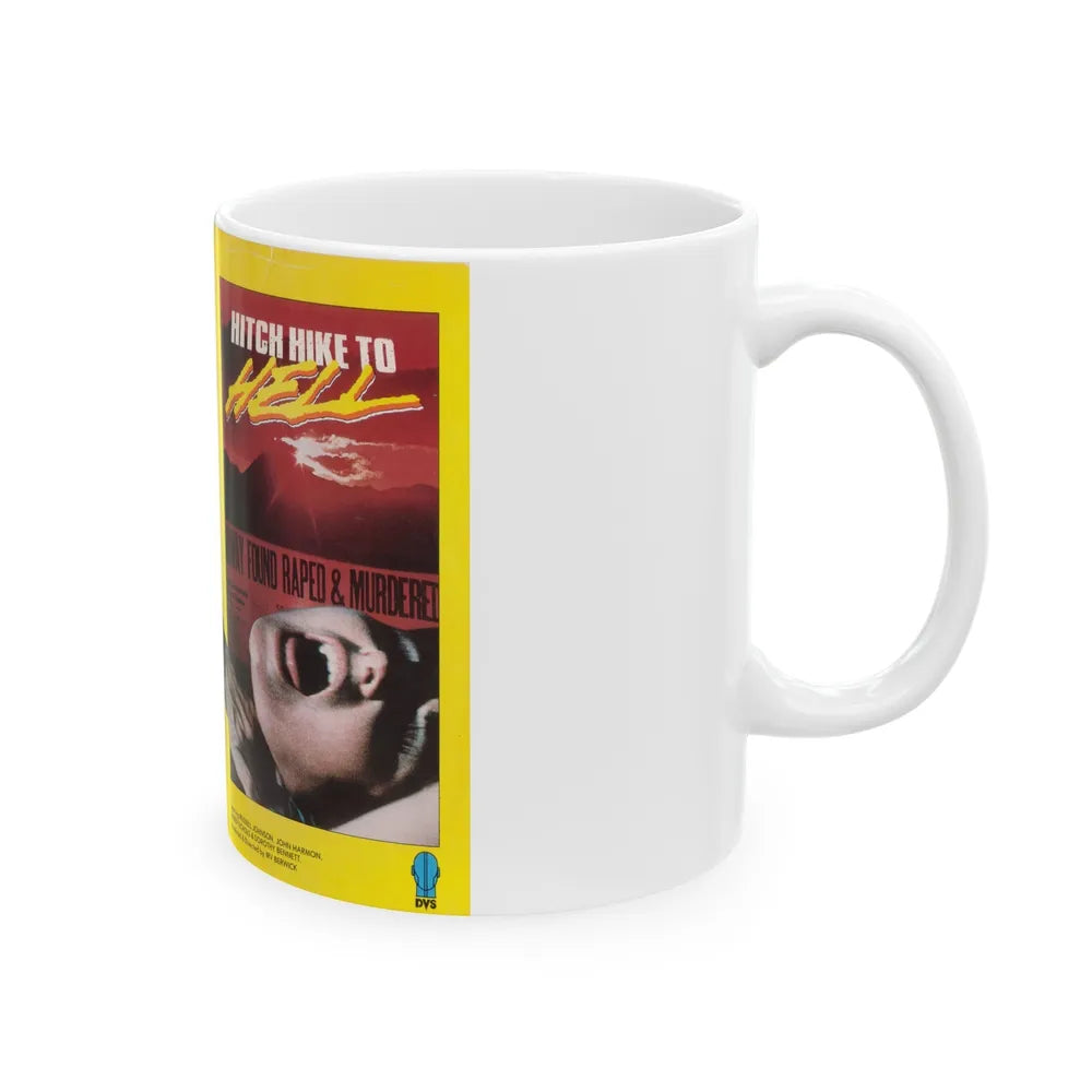 HITCH HIKE TO HELL (VHS COVER) - White Coffee Mug-Go Mug Yourself