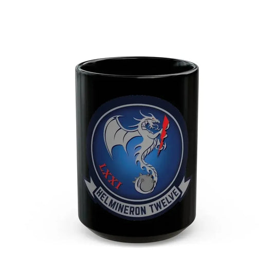 HM 12 Helicopter Mine Countermeasures Squadron 12 (U.S. Navy) Black Coffee Mug 15oz - Go Mug Yourself
