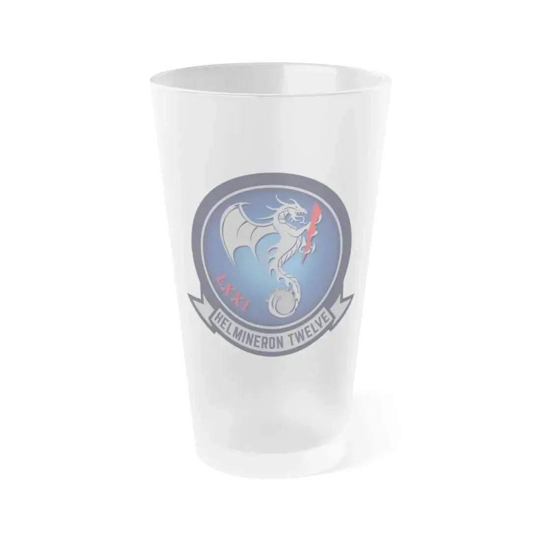 HM 12 Helicopter Mine Countermeasures Squadron 12 (U.S. Navy) Frosted Pint Glass 16oz Default Title - Go Mug Yourself