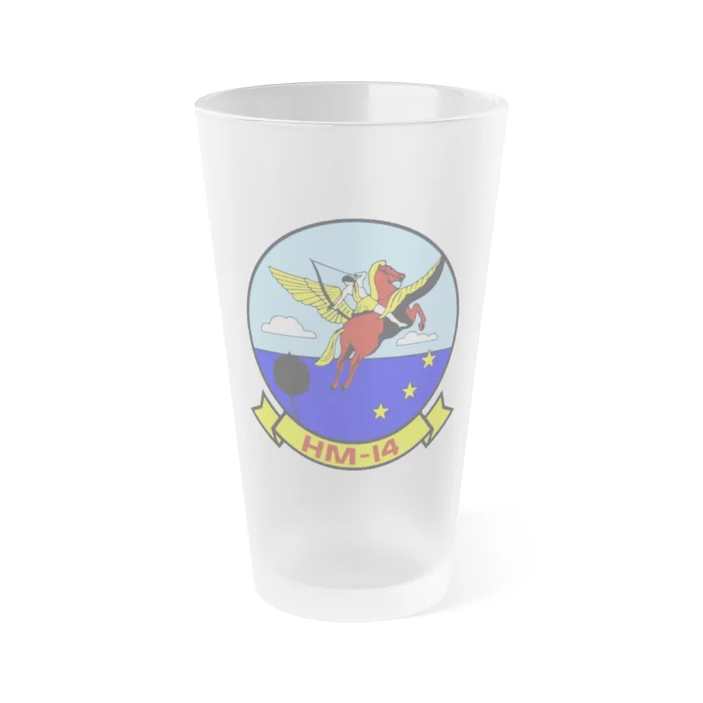 HM 14 1 (U.S. Navy) Frosted Pint Glass 16oz-Go Mug Yourself