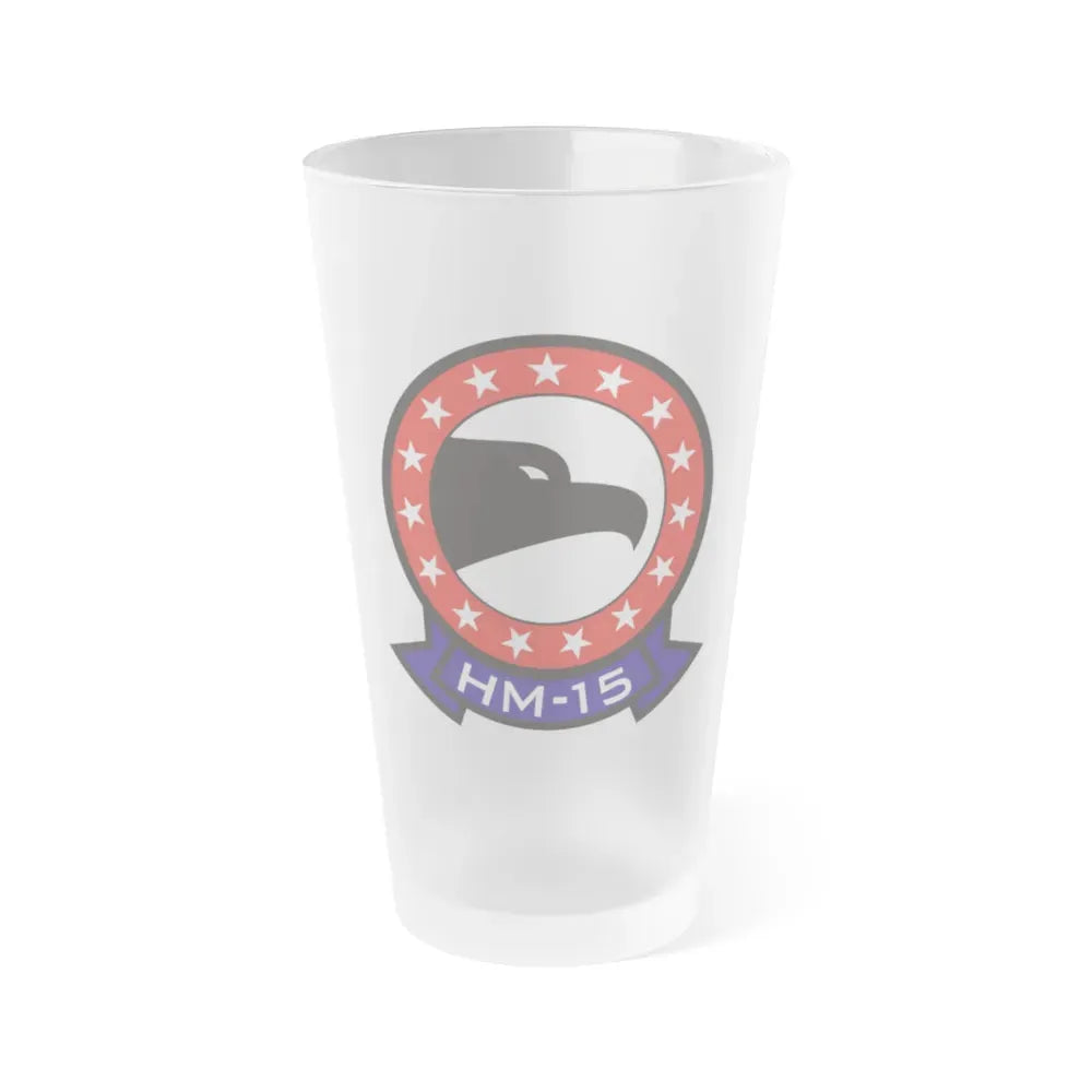HM 15 Helicopter Mine Countermeasures Squadron 15 (U.S. Navy) Frosted Pint Glass 16oz Default Title - Go Mug Yourself